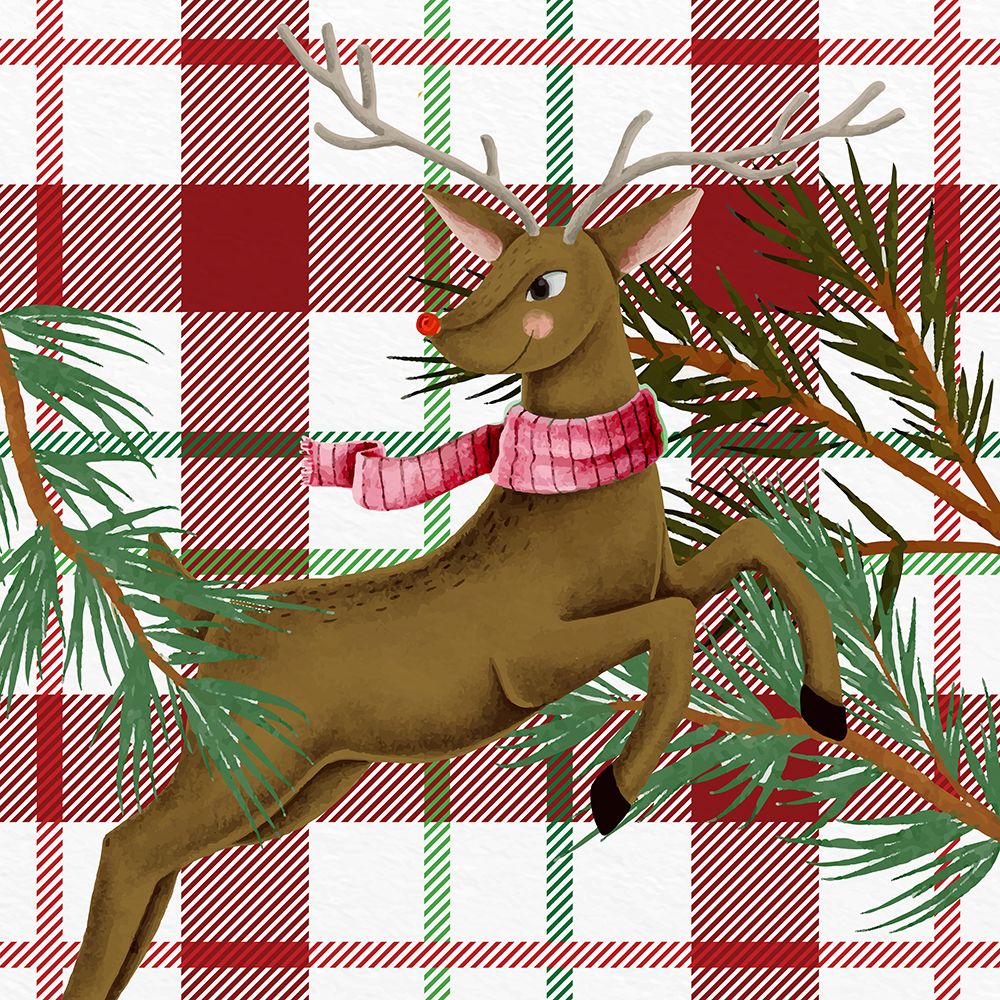 Reindeer Plaid 2 art print by Kimberly Allen for $57.95 CAD