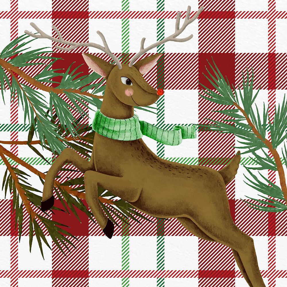Reindeer Plaid art print by Kimberly Allen for $57.95 CAD