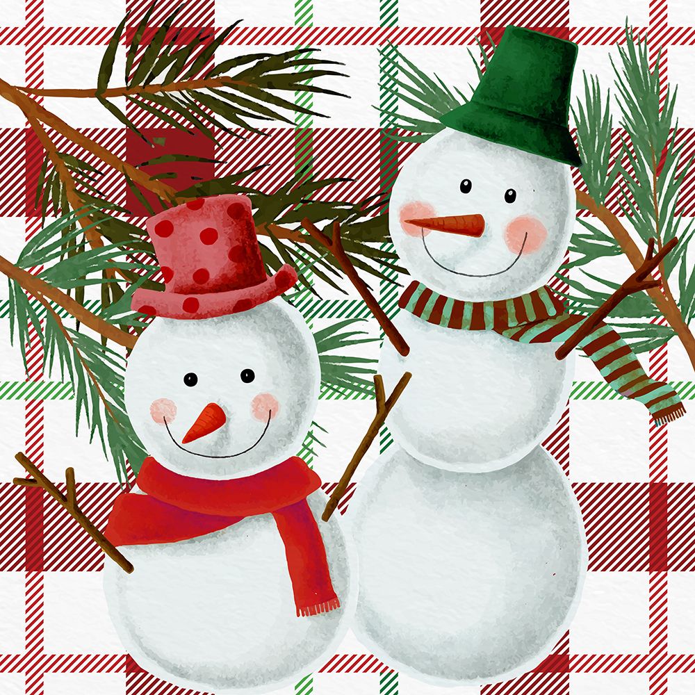 Snowman Plaid art print by Kimberly Allen for $57.95 CAD