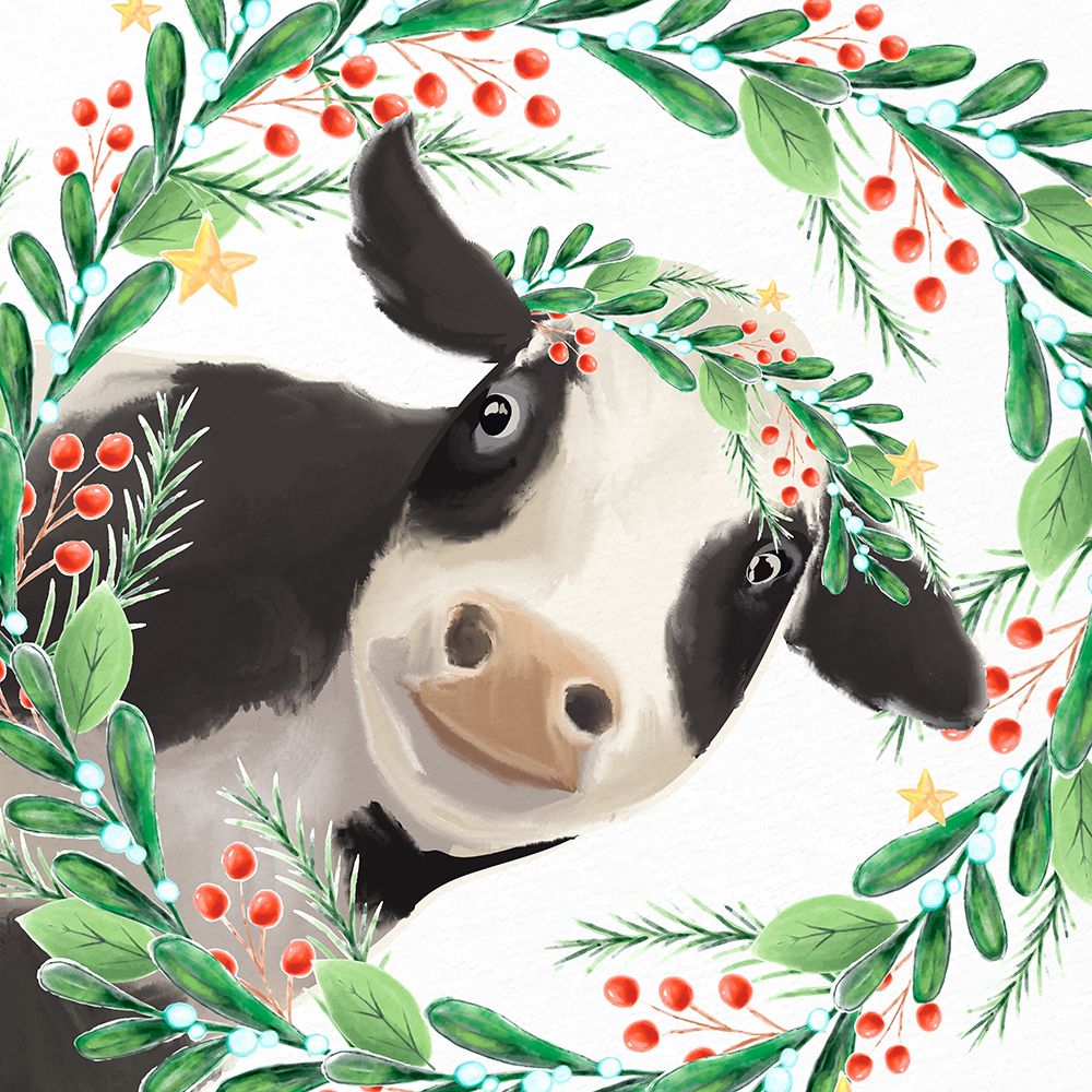 Christmas Cow art print by Kimberly Allen for $57.95 CAD