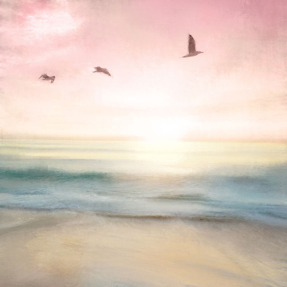 Pink Sunrise Beach art print by Kimberly Allen for $57.95 CAD