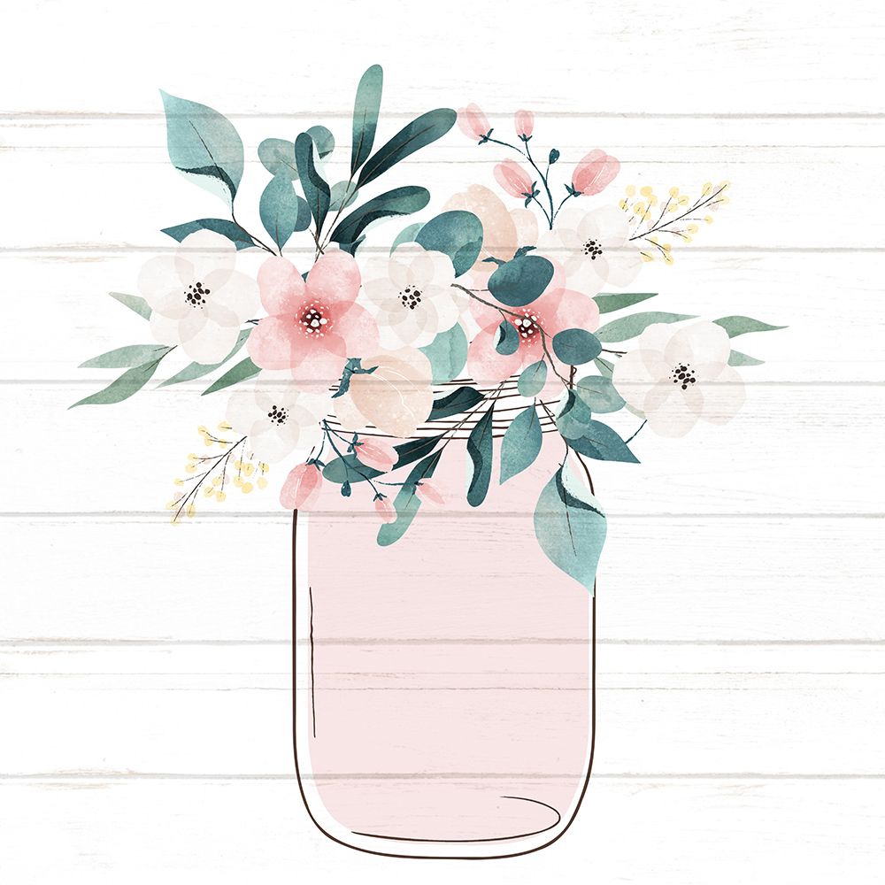 Mason Jar Floral 10 art print by Kimberly Allen for $57.95 CAD