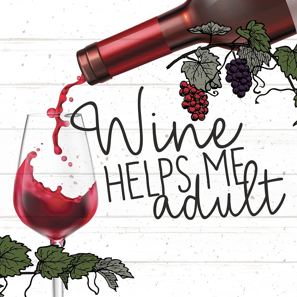 Wine Helps Me art print by Kimberly Allen for $57.95 CAD