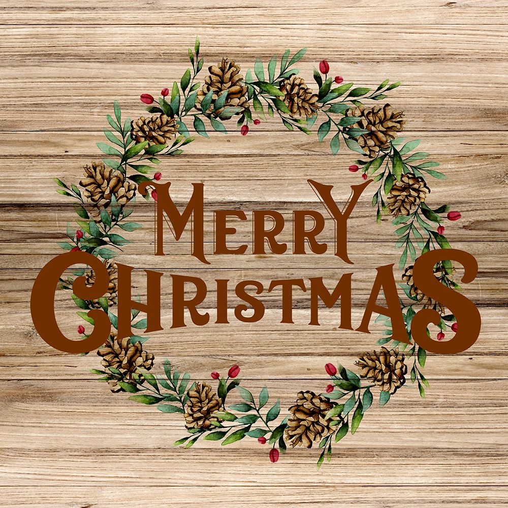 Merry Christmas Wreath art print by Kimberly Allen for $57.95 CAD