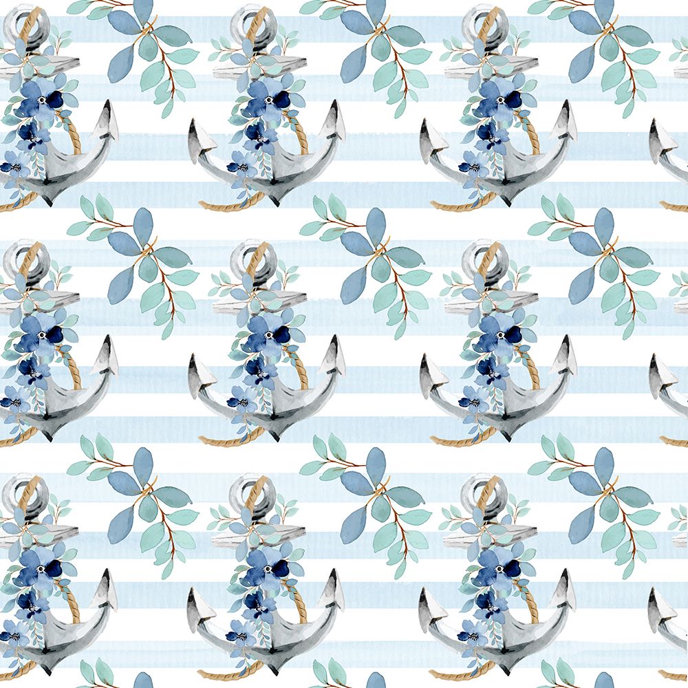 Floral Anchor Pattern art print by Kimberly Allen for $57.95 CAD