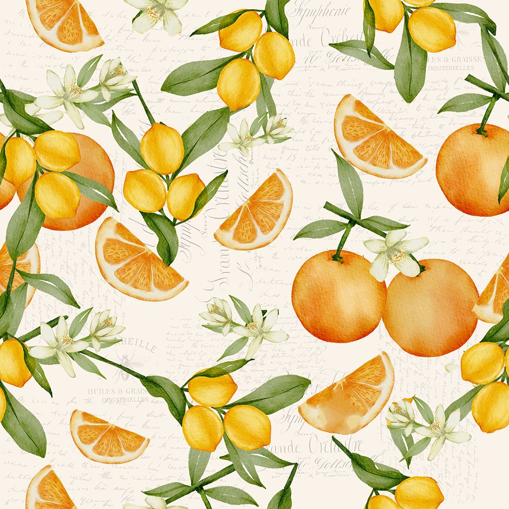 Citrus Fruit Pattern art print by Kimberly Allen for $57.95 CAD