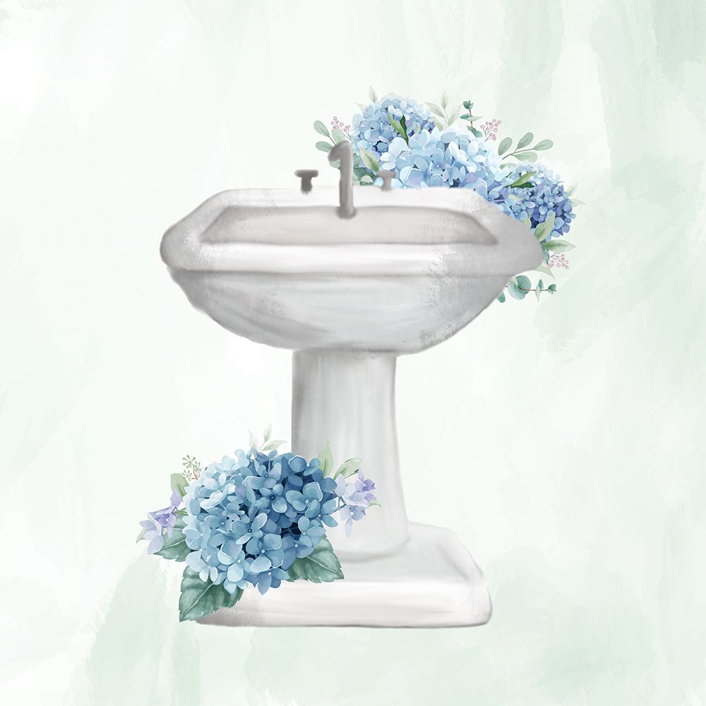 Hydrangea Bath 3 art print by Kimberly Allen for $57.95 CAD