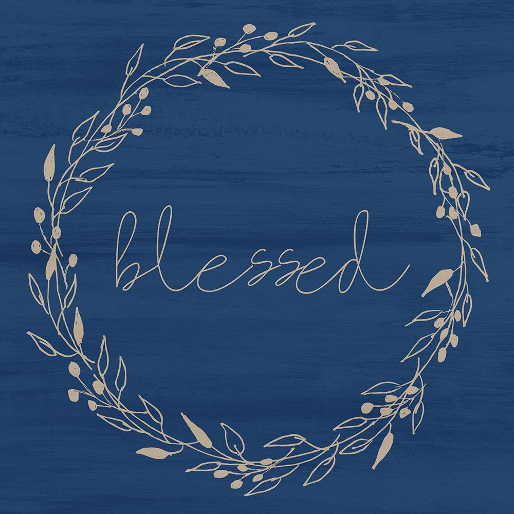 Blessed Wreath Blue art print by Kimberly Allen for $57.95 CAD