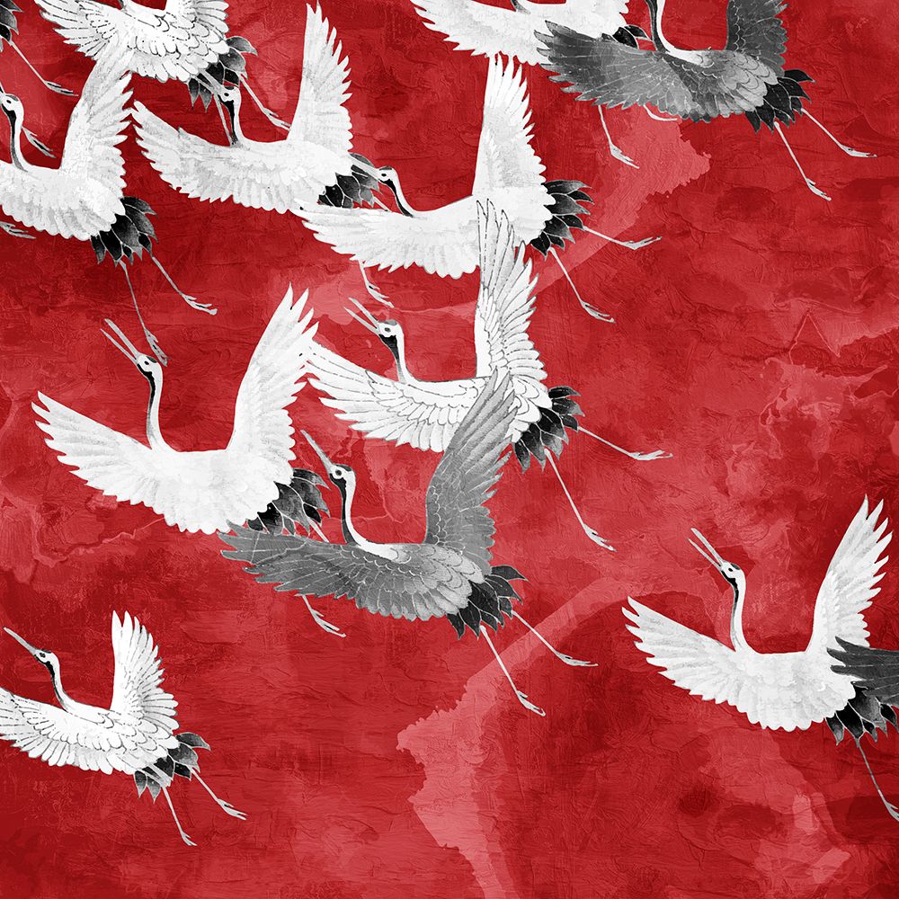 Red Cranes art print by Kimberly Allen for $57.95 CAD