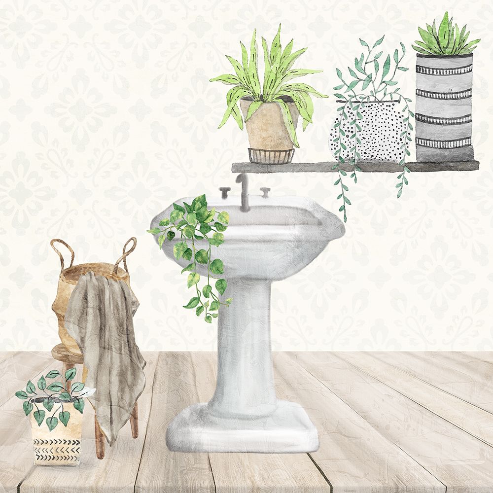 Plant Shelf Bath 2 art print by Kimberly Allen for $57.95 CAD
