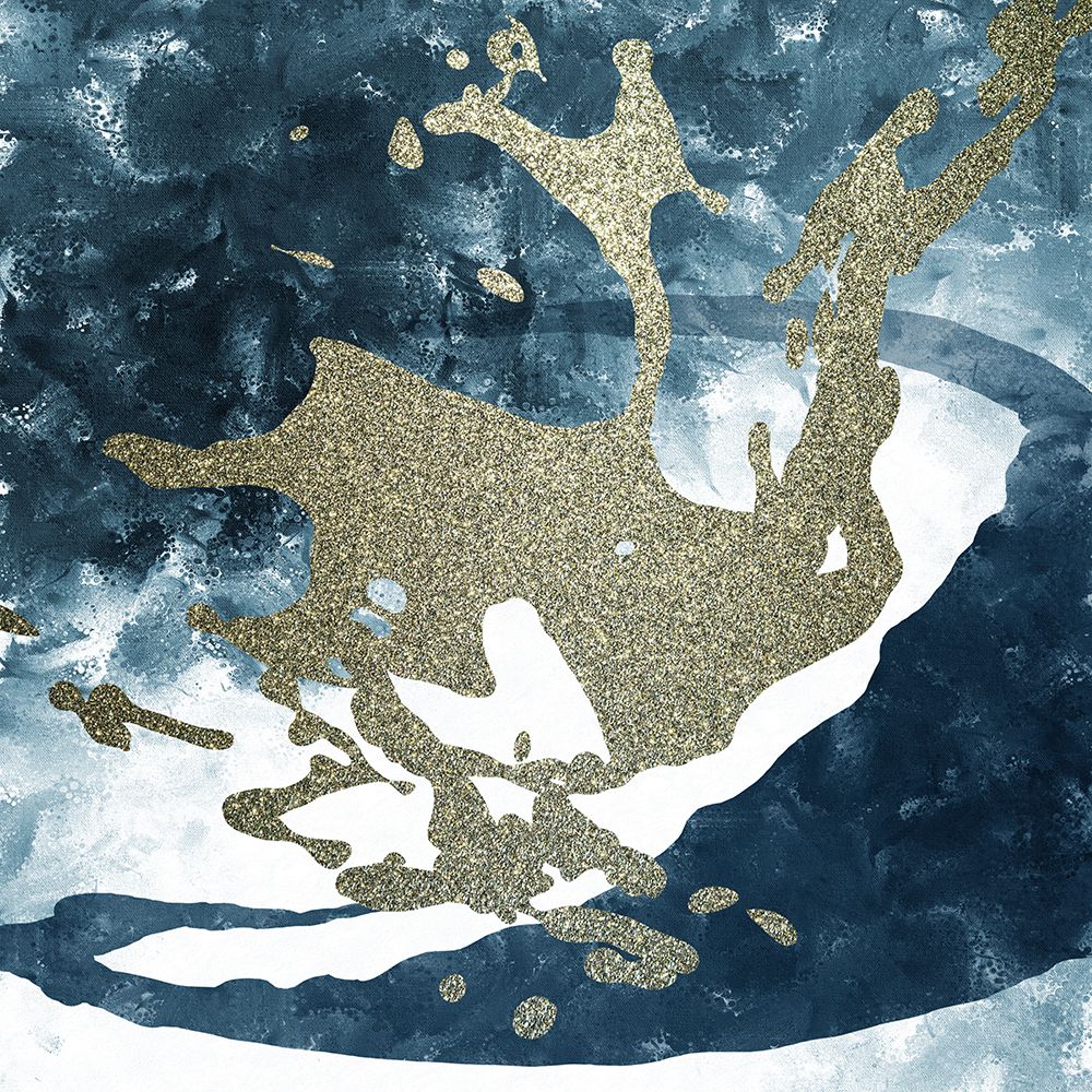 Blue Gold Splash 1 art print by Kimberly Allen for $57.95 CAD