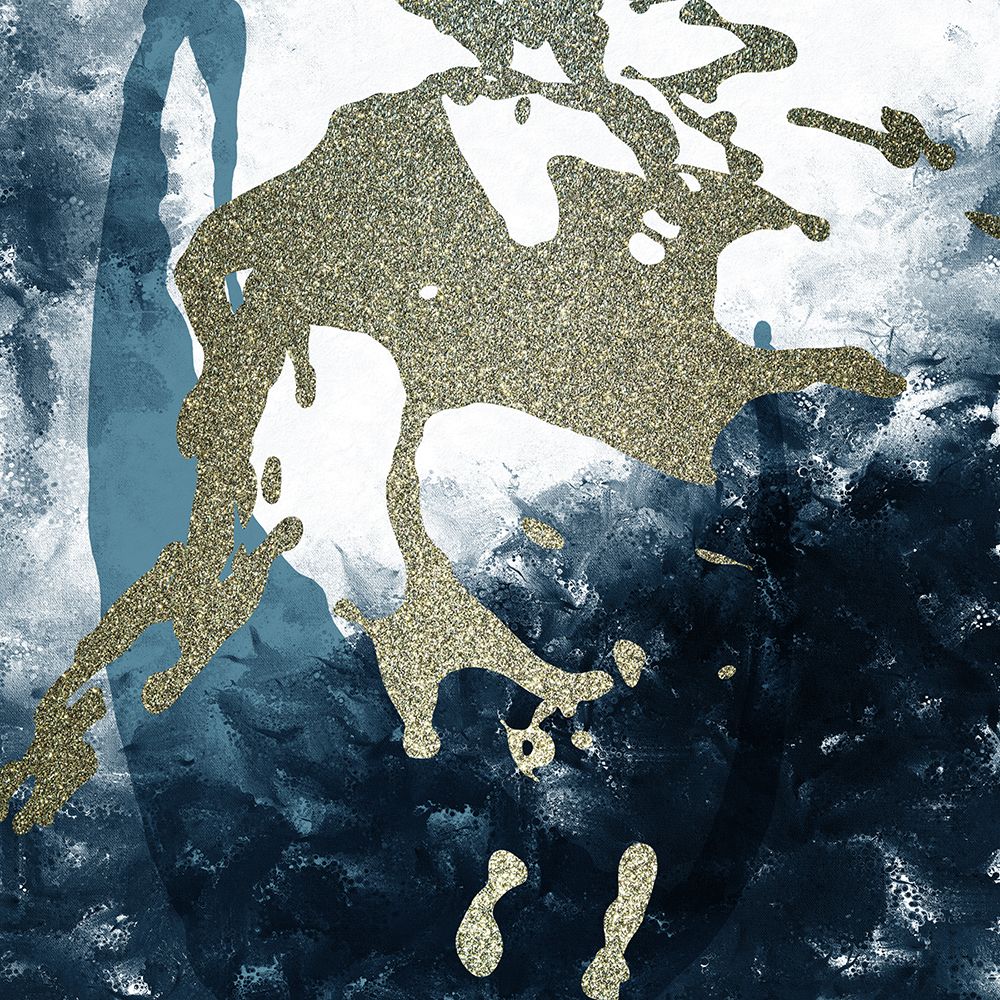 Blue Gold Splash 2 art print by Kimberly Allen for $57.95 CAD