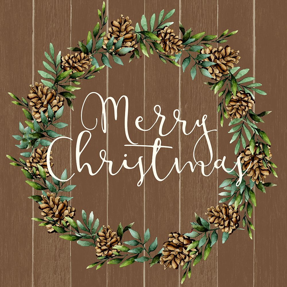 Pinecone Wreath Christmas art print by Kimberly Allen for $57.95 CAD