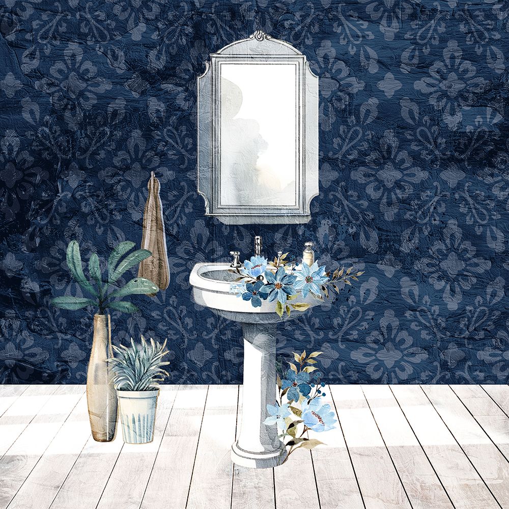 Blue Bath Floral 3 art print by Kimberly Allen for $57.95 CAD