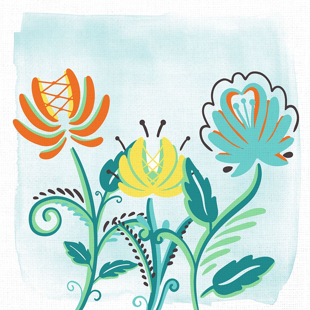 Folksy Fun Floral 1 art print by Kimberly Allen for $57.95 CAD
