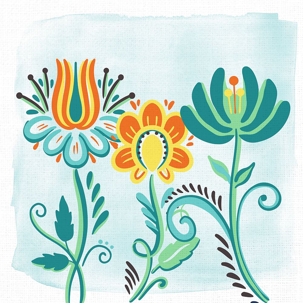 Folksy Fun Floral 2 art print by Kimberly Allen for $57.95 CAD