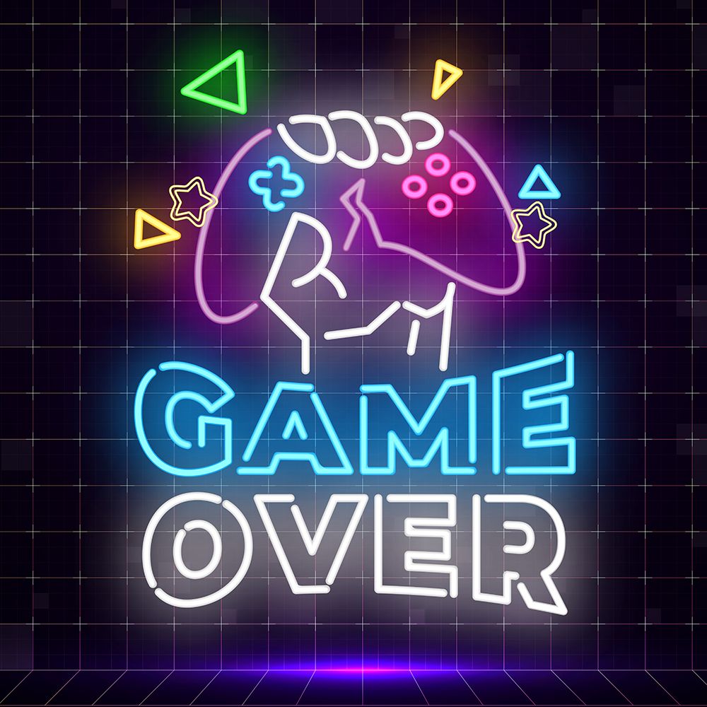 Game Over Neon art print by Kimberly Allen for $57.95 CAD