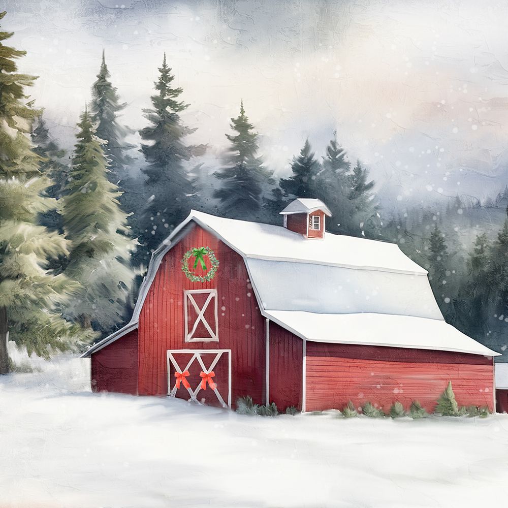 Christmas At The Barn art print by Kimberly Allen for $57.95 CAD