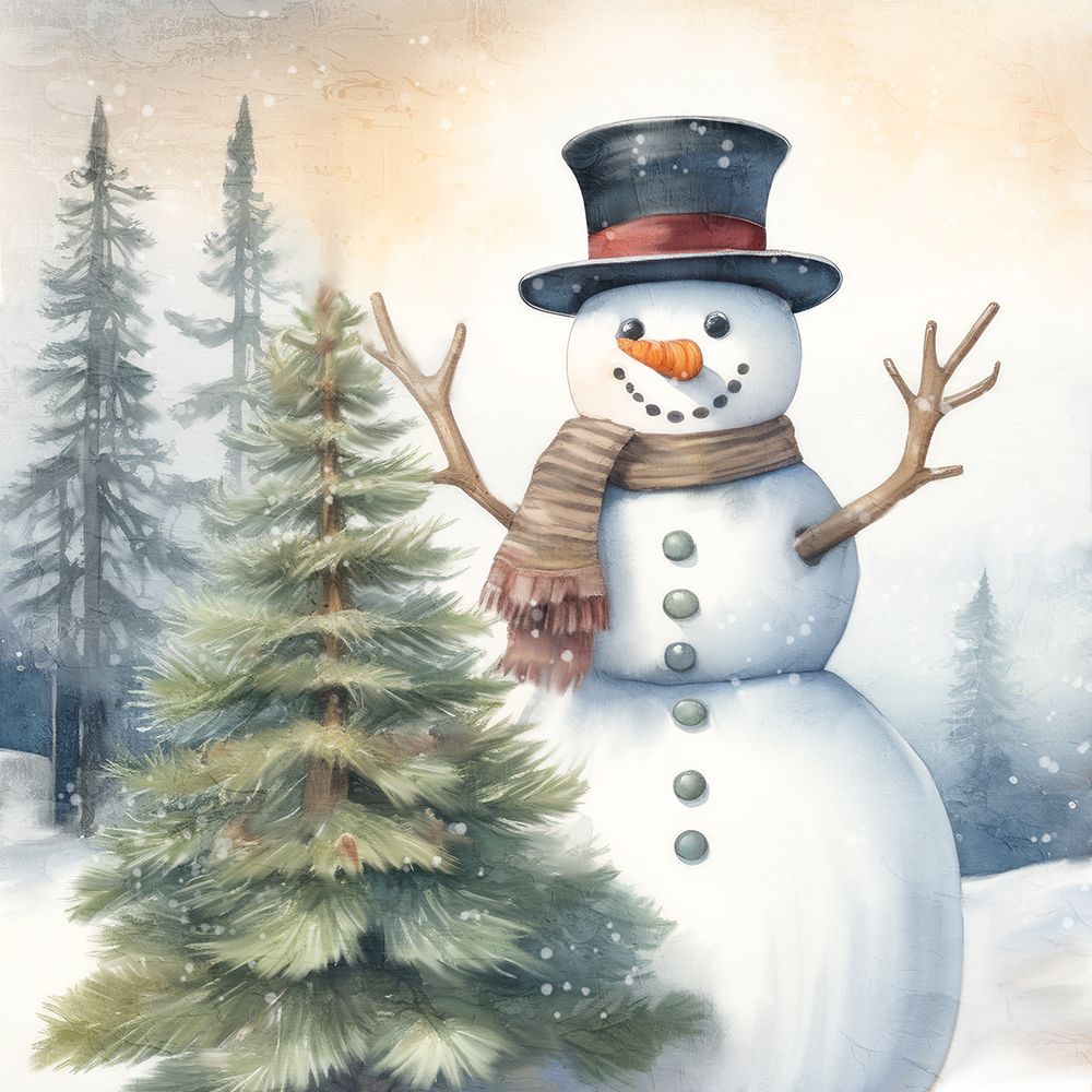 Snowman Walk art print by Kimberly Allen for $57.95 CAD