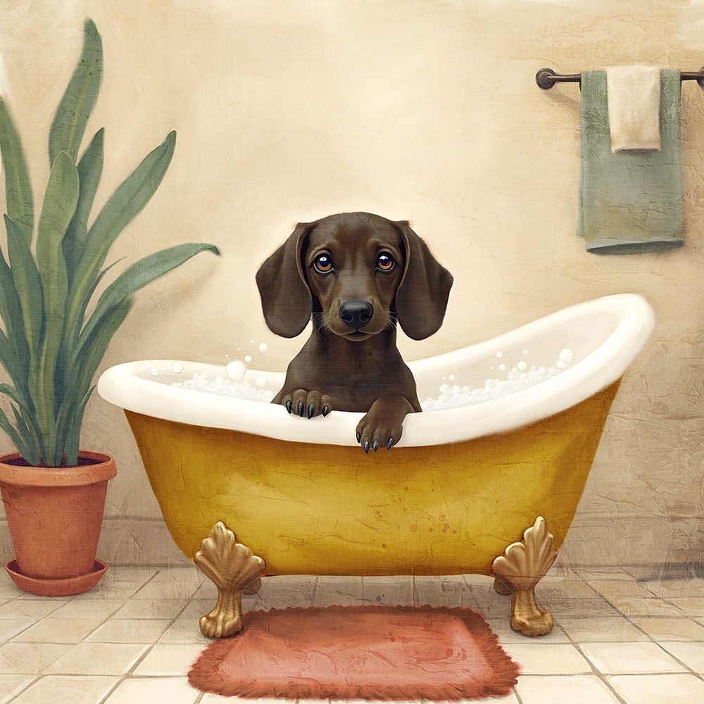 Bubble Bubble 2 Brown Dog art print by Kimberly Allen for $57.95 CAD