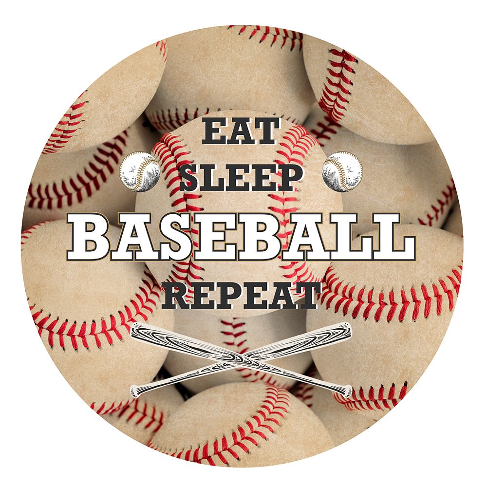 Eat Sleep Baseball Circle art print by Kimberly Allen for $57.95 CAD