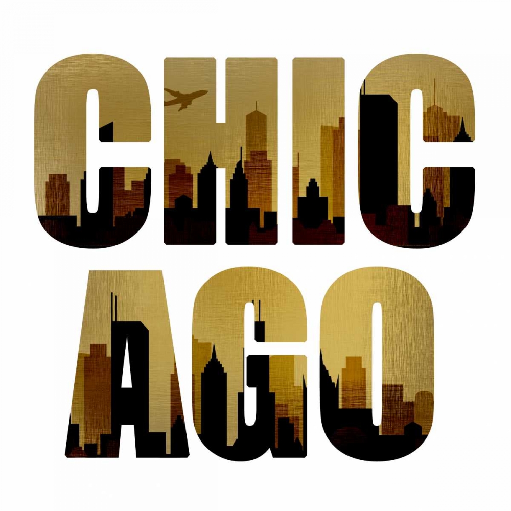 Golden Chicago Square art print by Kimberly Allen for $57.95 CAD