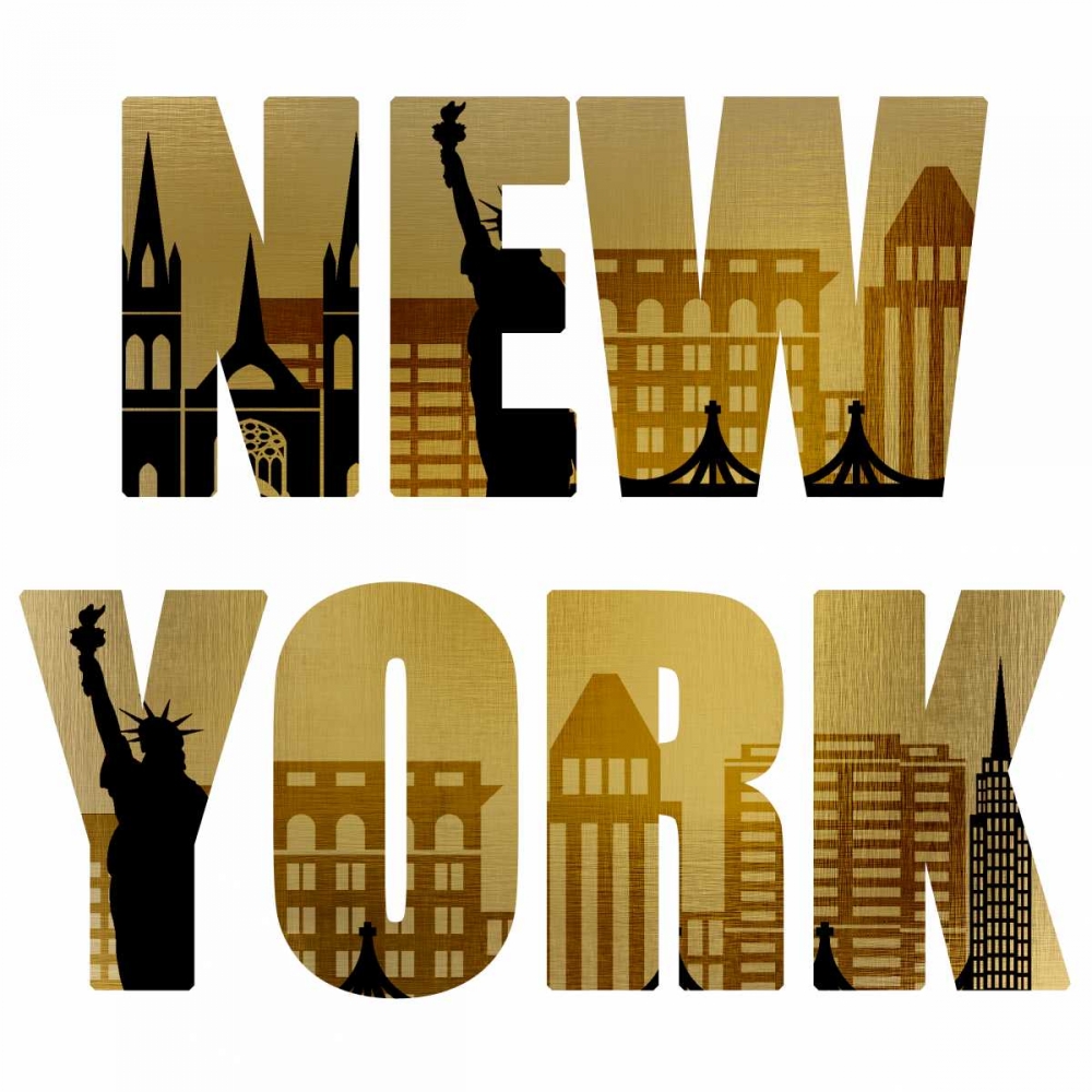 Golden New York Square art print by Kimberly Allen for $57.95 CAD