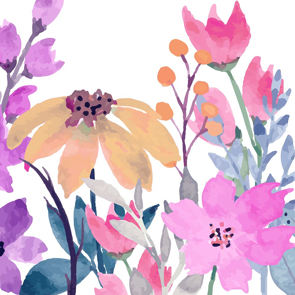 Bright Wildflower Square 2 art print by Kimberly Allen for $57.95 CAD