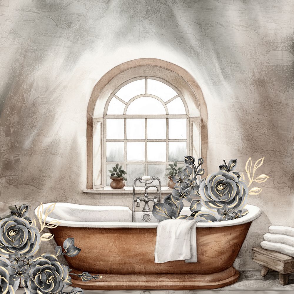 Copper Bath Black And Gold 1 art print by Kimberly Allen for $57.95 CAD
