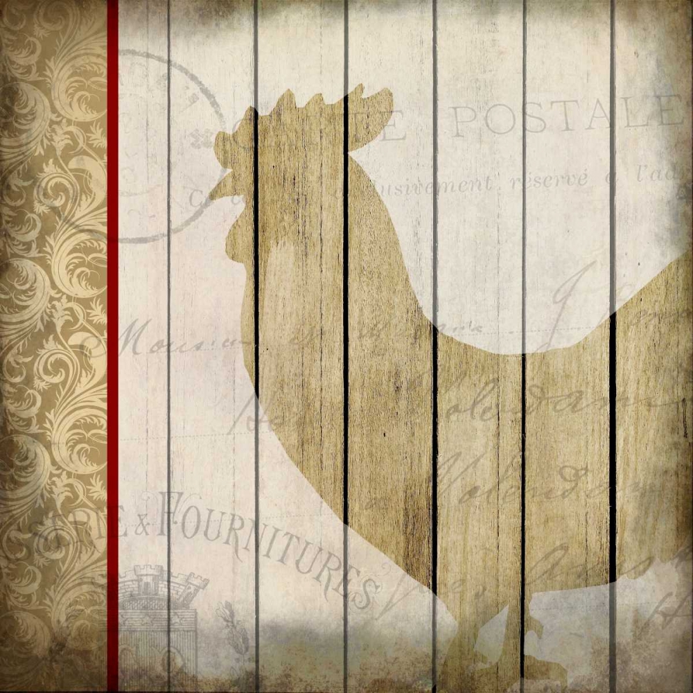 Damask Rooster 1 art print by Kimberly Allen for $57.95 CAD