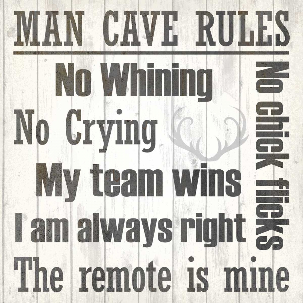 Man Cave Rules art print by Kimberly Allen for $57.95 CAD