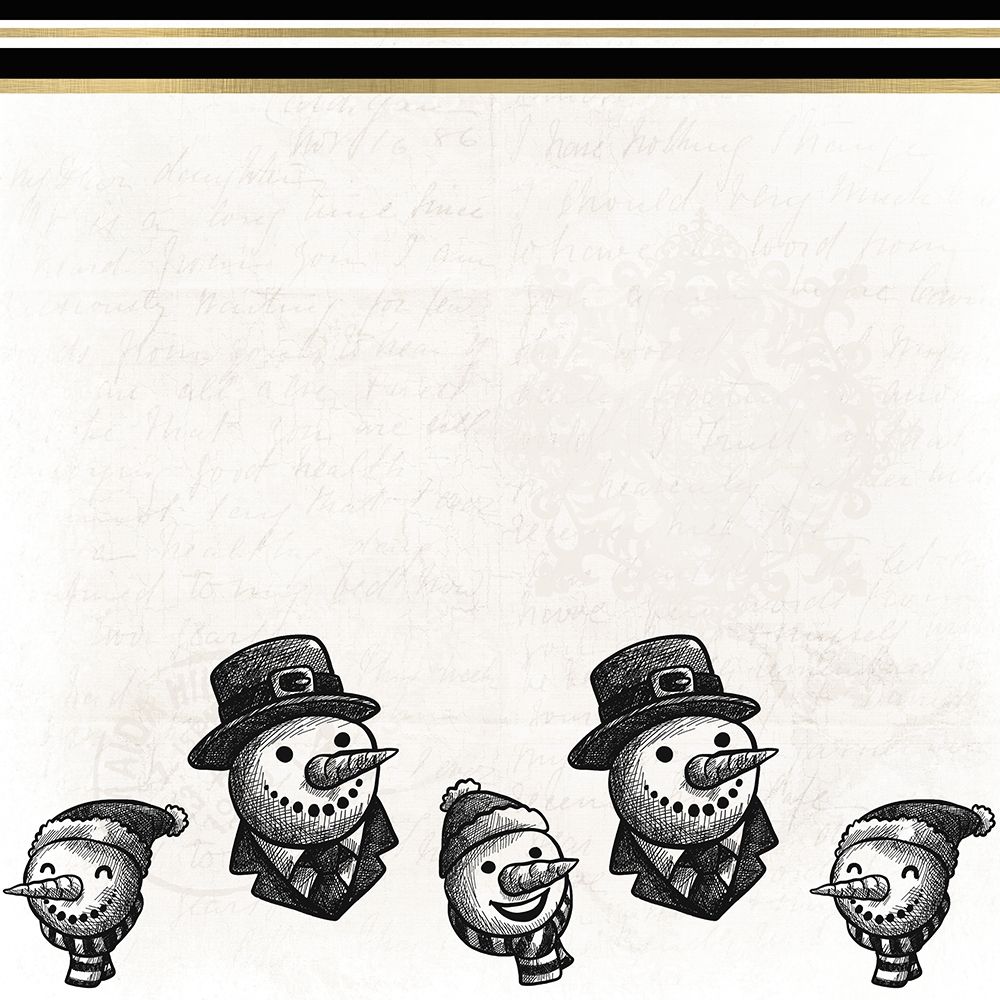 Black and White Snowmen art print by Kimberly Allen for $57.95 CAD