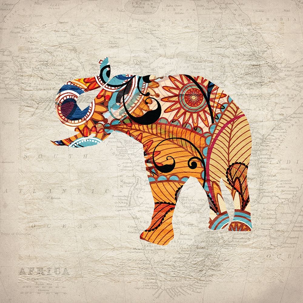 Elephant Orange 1 art print by Kimberly Allen for $57.95 CAD