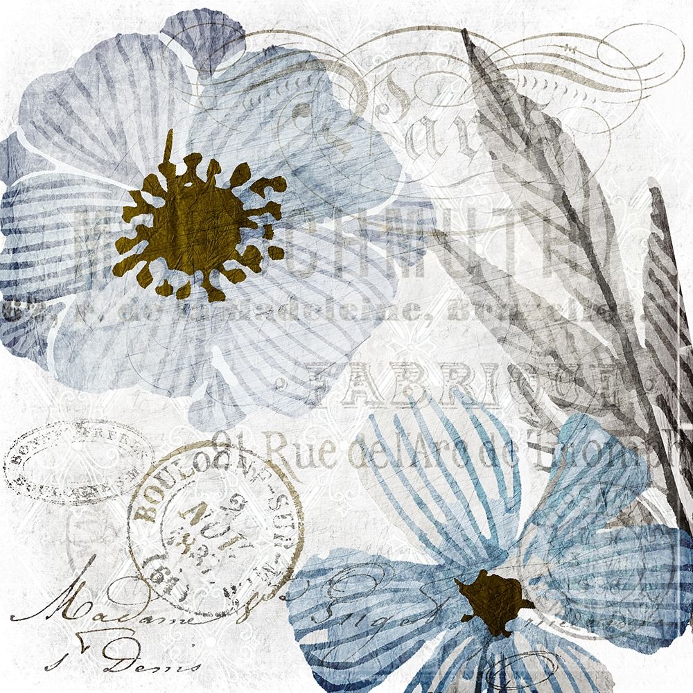 Soft Floral Blue 2 art print by Kimberly Allen for $57.95 CAD