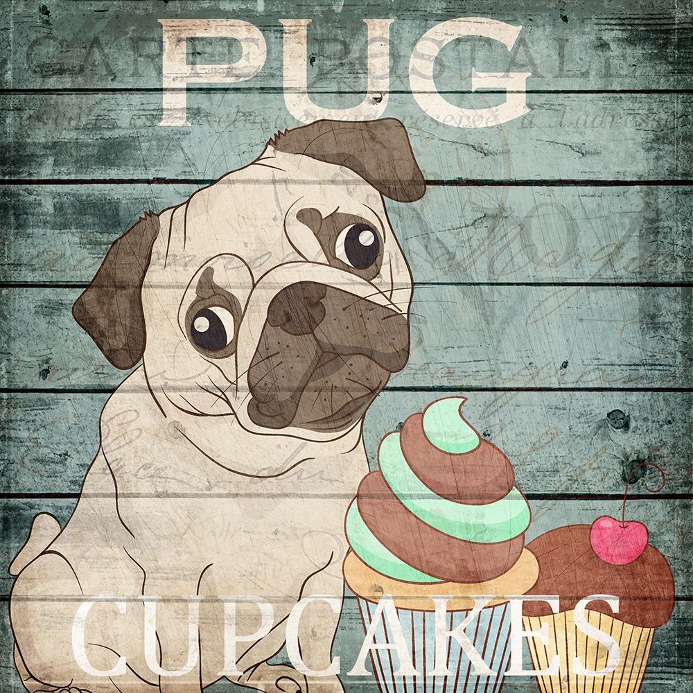 Pug Cupcakes art print by Kimberly Allen for $57.95 CAD