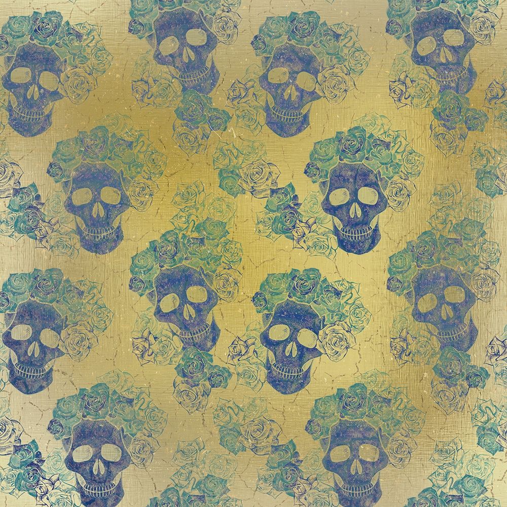 Skeletons and Roses In Blue art print by Kimberly Allen for $57.95 CAD