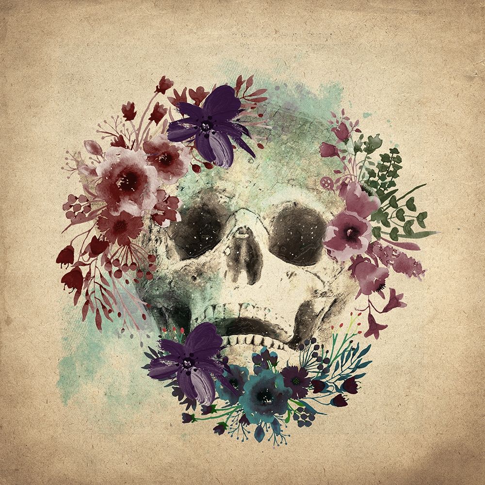 Floral Skull 1 v2 art print by Kimberly Allen for $57.95 CAD