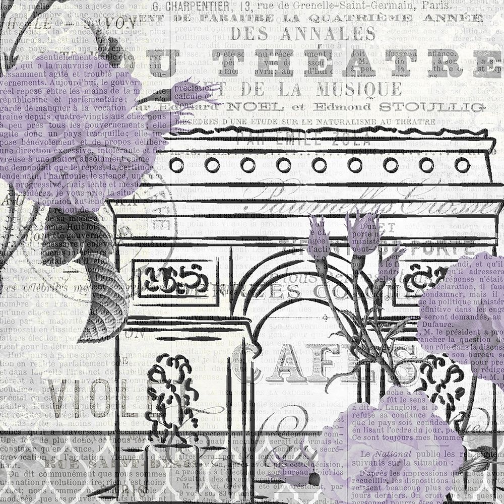 Paris Script Purple 2 art print by Kimberly Allen for $57.95 CAD