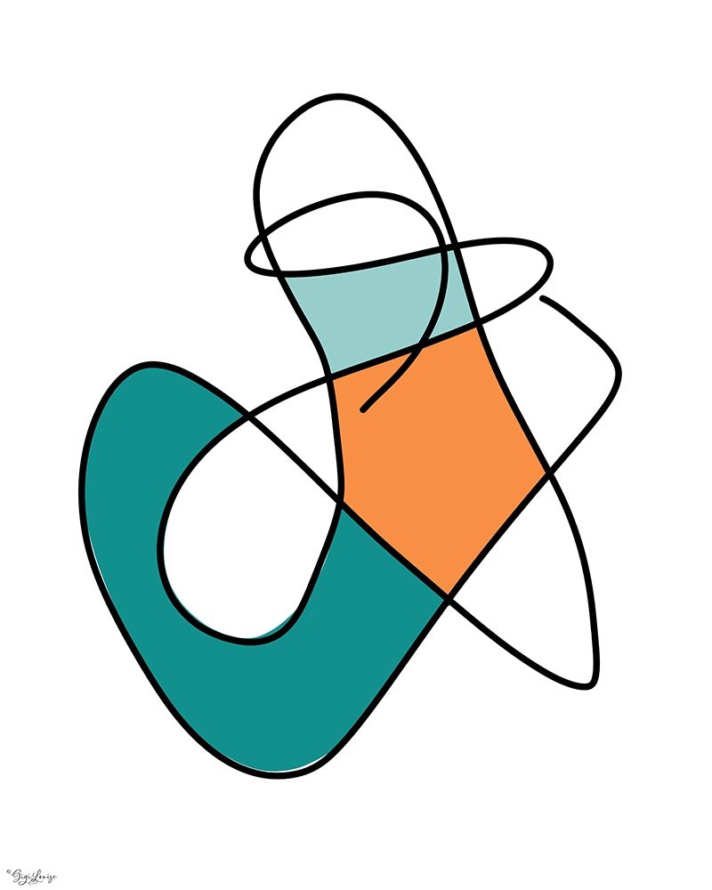 Abstract Teal Orange 1 art print by Gigi Louise for $57.95 CAD