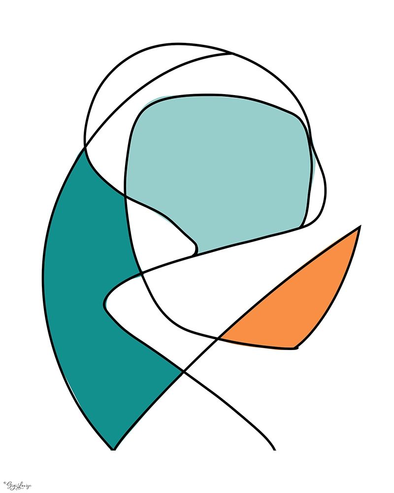 Abstract Teal Orange 2 art print by Gigi Louise for $57.95 CAD