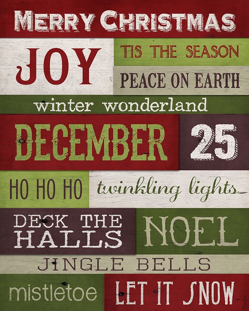 Christmas Text art print by Gigi Louise for $57.95 CAD