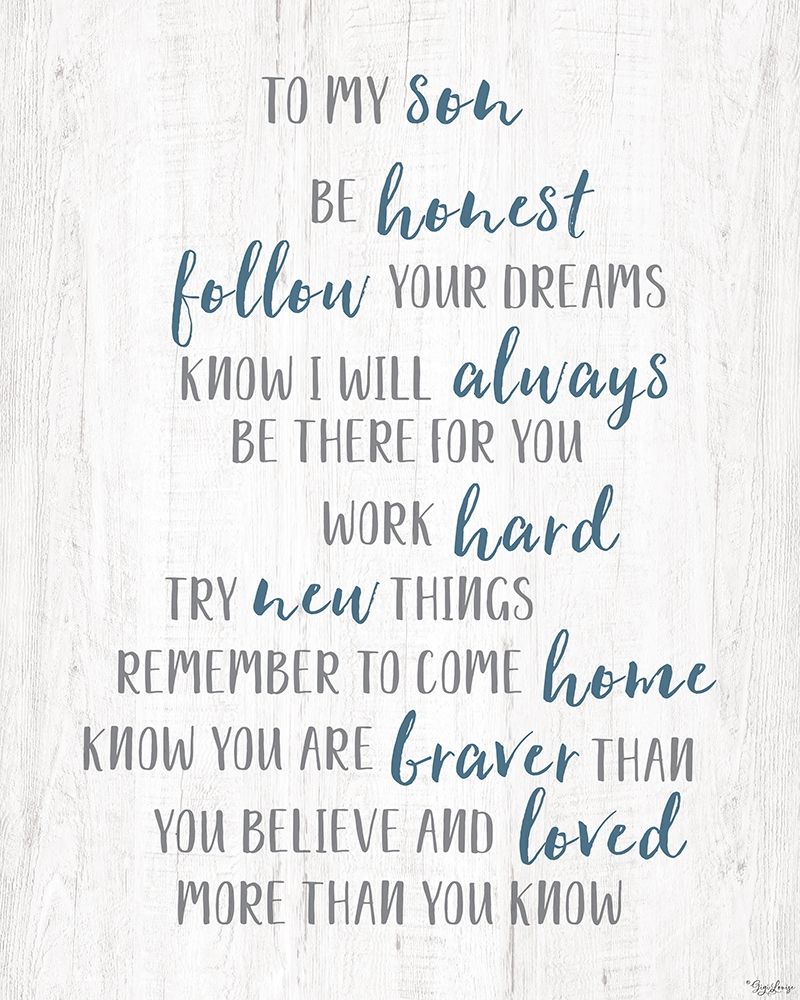 To My Son art print by Gigi Louise for $57.95 CAD