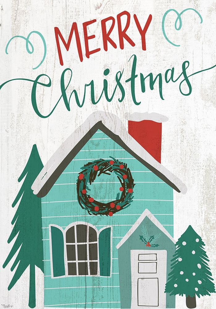 Christmas House Flag art print by Gigi Louise for $57.95 CAD