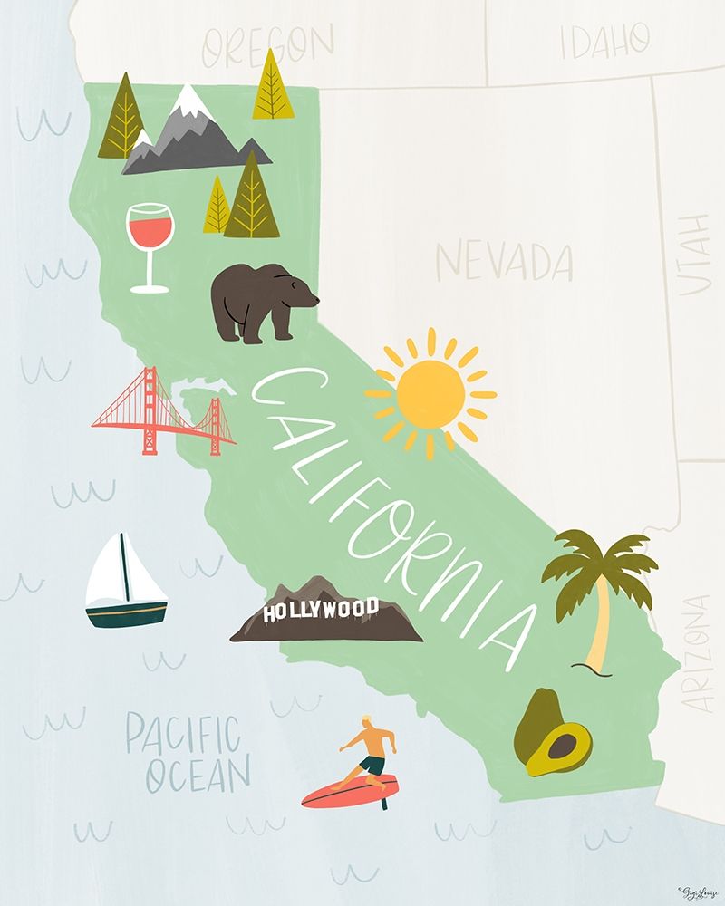 California Icons art print by Gigi Louise for $57.95 CAD