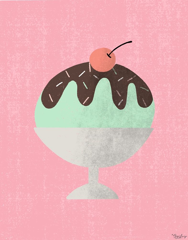 One Scoop Sundae art print by Gigi Louise for $57.95 CAD