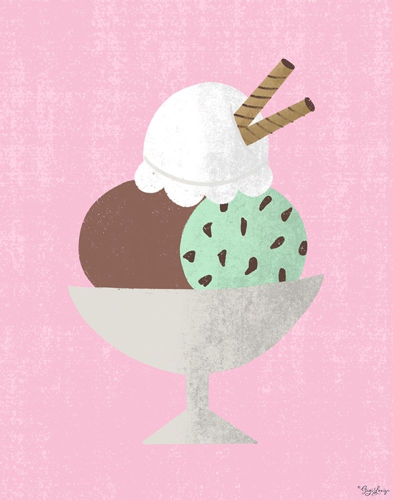 Three Scoop Sundae art print by Gigi Louise for $57.95 CAD