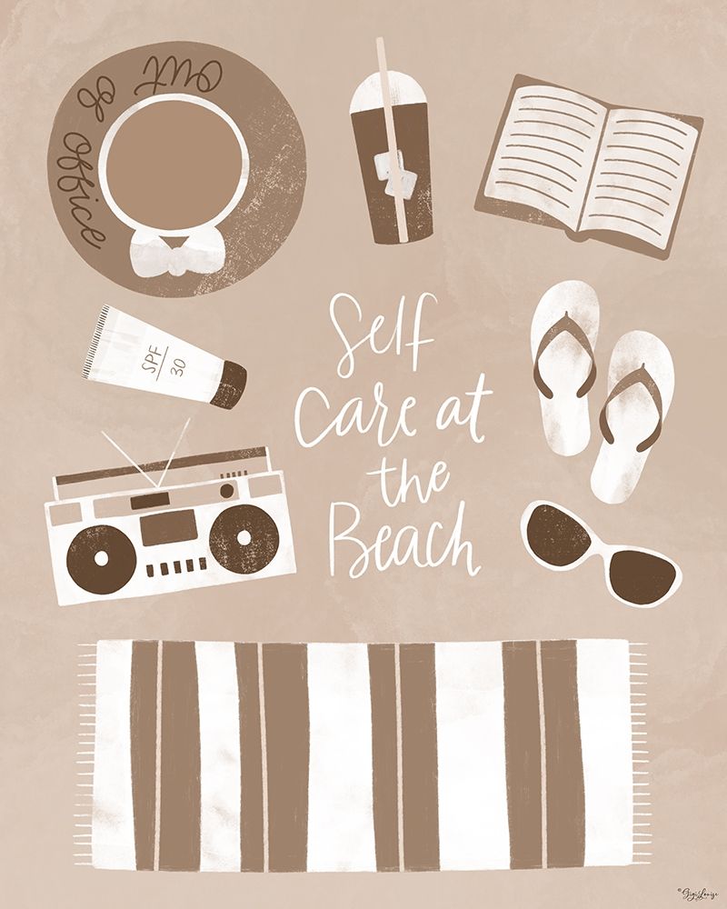 Self Care Beach art print by Gigi Louise for $57.95 CAD