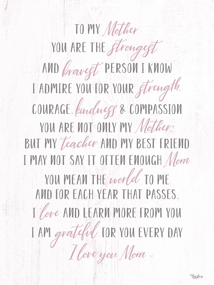 To My Mother 2 art print by Gigi Louise for $57.95 CAD
