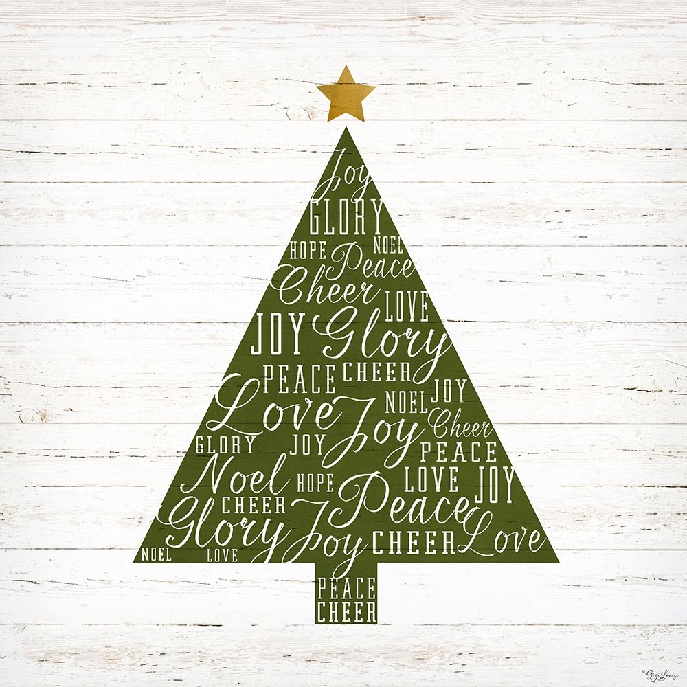 Christmas Words Tree art print by Gigi Louise for $57.95 CAD