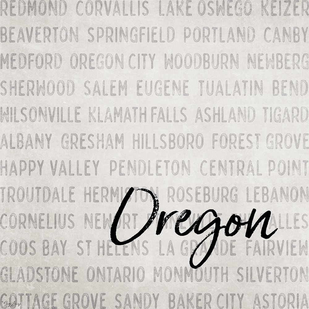Oregon Cities art print by Gigi Louise for $57.95 CAD